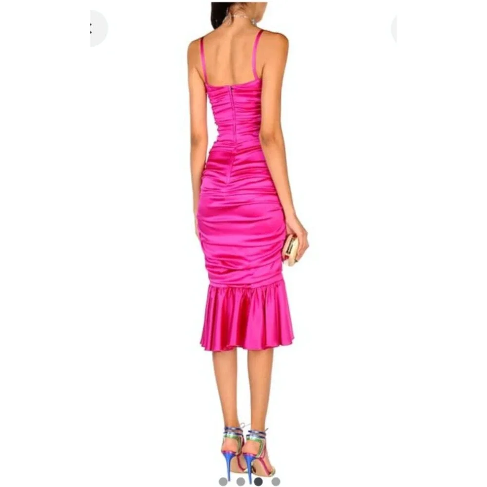 Dolce & Gabbana Fuchsia Silk Ruched Corset Mermaid Gown IT 40 US 4